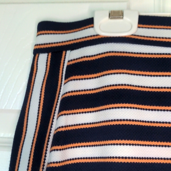 Banana Republic Peach White and Navy Striped Skirt - Picture 2 of 6